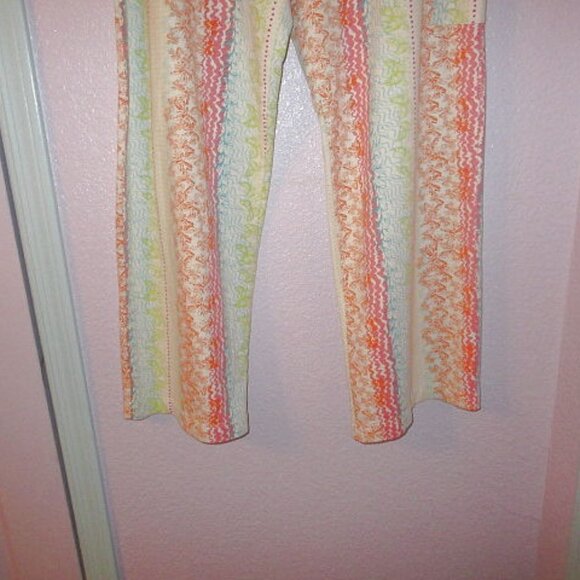 Vtg J Jill Rainbow Fleece Pajamas Size M Soft 2 Piece Top & Pants Cottage Y2K - Picture 9 of 13